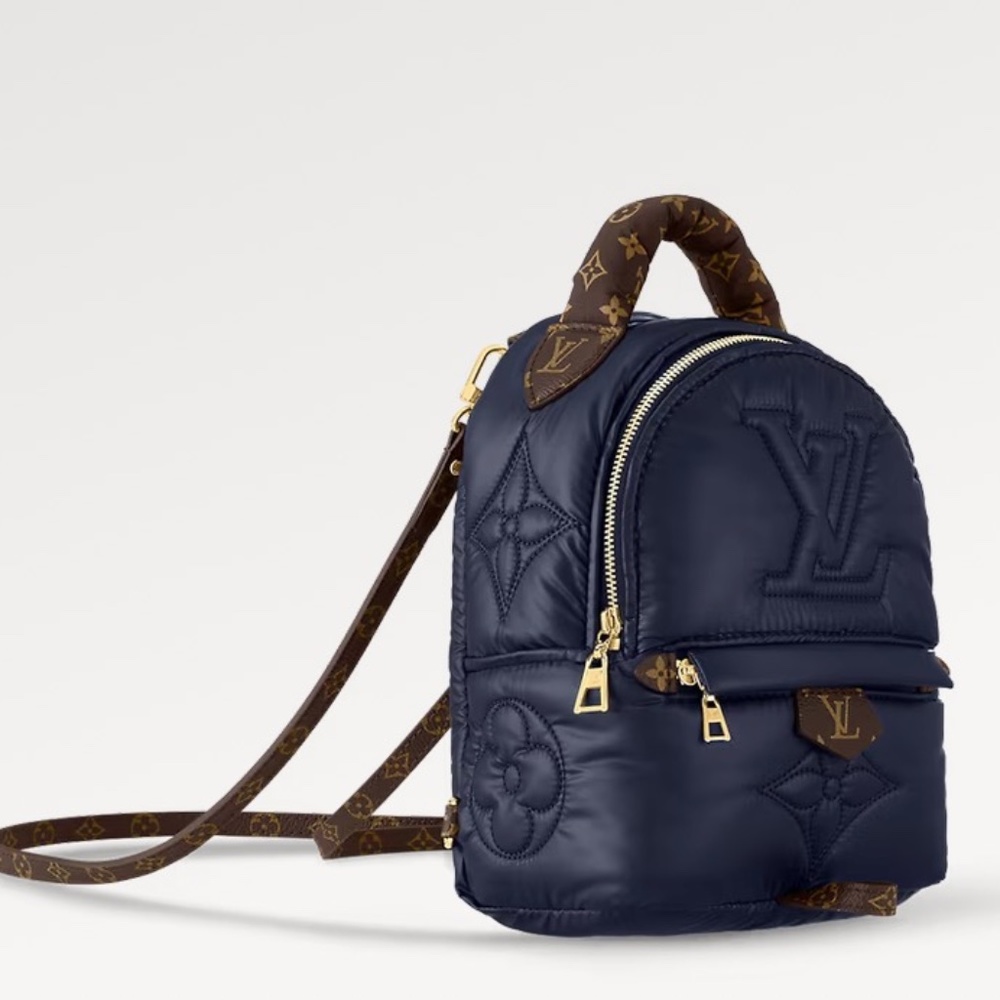 Louis Vuitton Palm Springs Backpack Monogram Quilted Econyl Nylon Mini Blue